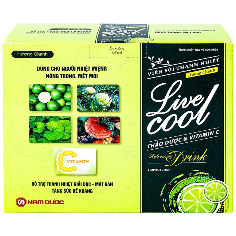 Viên sủi Thanh Nhiệt Livecool Nam Dược hương chanh giải độc, mát gan, tăng cường sức đề kháng (16 viên)