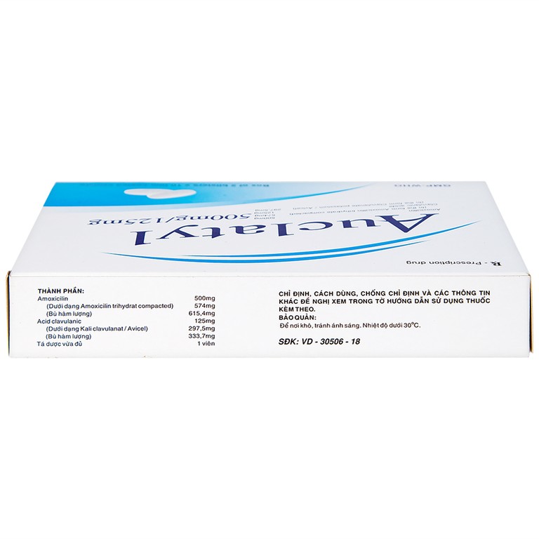 Thuốc Auclatyl 500mg/125mg Tipharco điều trị nhiễm khuẩn (2 vỉ x 10 viên)