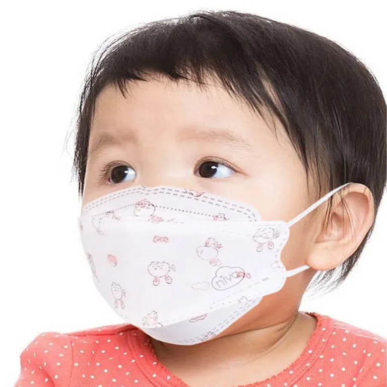 Khẩu trang 4D Kids Niva thoáng khí, ngăn chặn vi khuẩn, giọt bắn (25 cái)