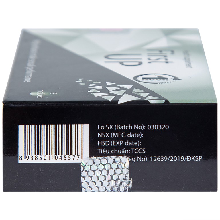 Viên ngậm First Up 1 Hour hỗ trợ tăng cường sinh lực cho nam giới (2 vỉ x 4 viên)