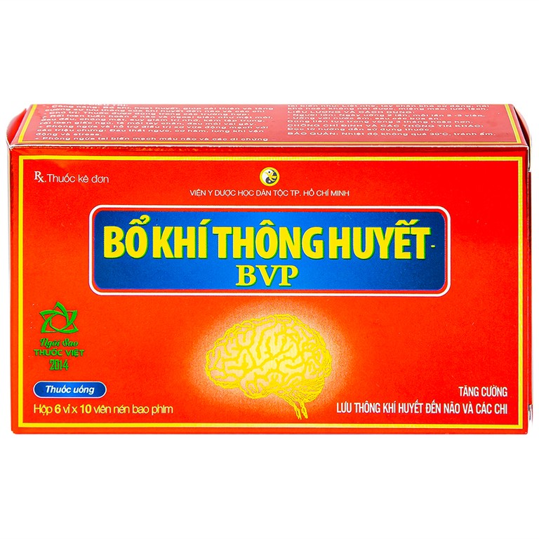 Thuốc Bổ Khí Thông Huyết BVP tăng cường lưu thông khí huyết đến não và các chi (6 vỉ x 10 viên)