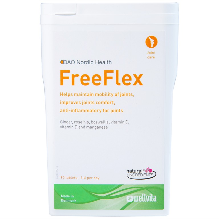 Viên uống Free Flex DAO Nordic Health hỗ trợ hạn chế thoái hóa khớp, chống viêm ở khớp (90 viên)