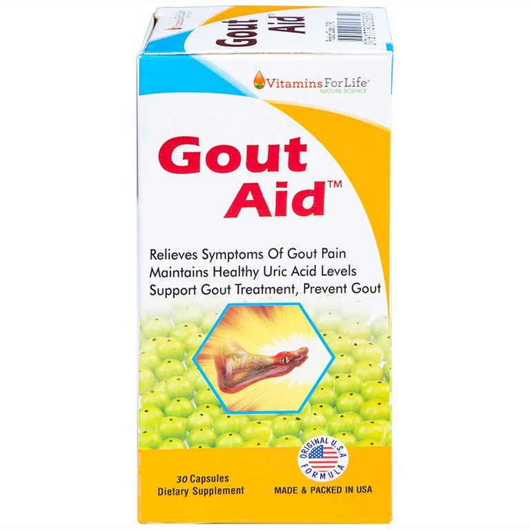 Viên uống Gout Aid Vitamins For Life hỗ trợ giảm triệu chứng ở người bị gout (30 viên)