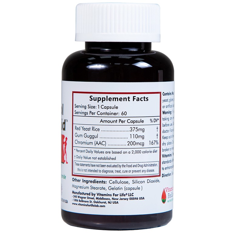 Viên uống Cholesterol Aid Vitamins For Life hỗ trợ giảm cholesterol (60 viên)