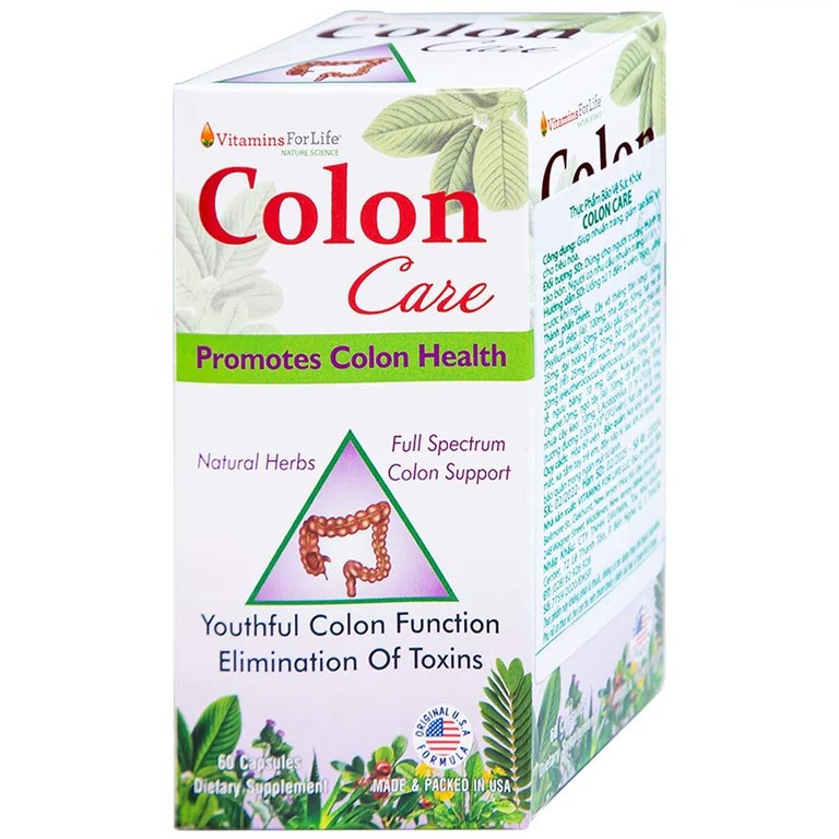 Viên uống Colon Care Vitamins For Life giúp nhuận tràng, giảm táo bón (60 viên)
