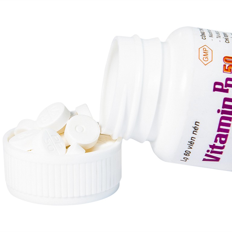 Thuốc Vitamin PP 50mg Pharmedic phòng ngừa và điều trị bệnh pellagra (60 viên)