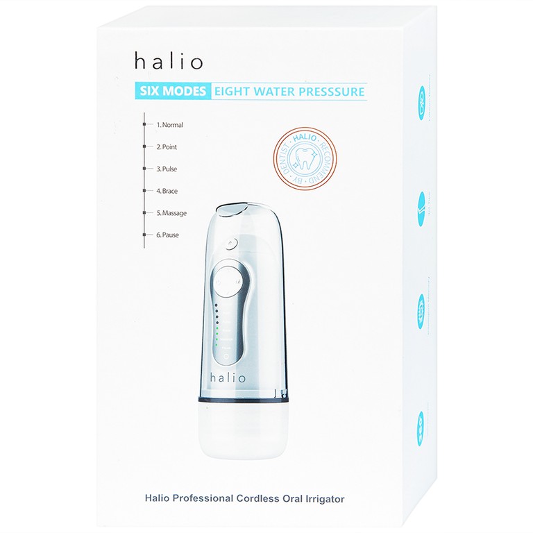 Máy tăm nước cầm tay Halio Professional Cordless Oral Irrigator loại bỏ đến 99,99% vụn thức ăn bám dính