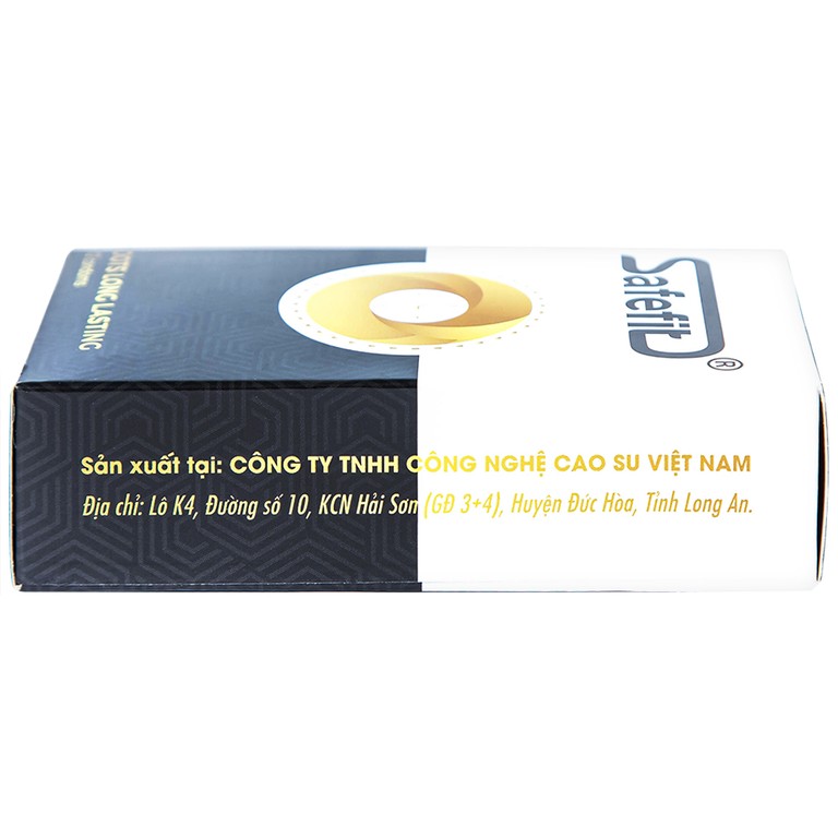 Bao cao su Safefit Dots Long Lasting S52 có vòng gân, hạt nổi, thắt chống tuột (12 cái)