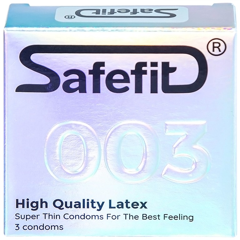 Bao cao su Safefit 003 S52 siêu mỏng, không gây dị ứng, nhiều chất bôi trơn (3 cái)