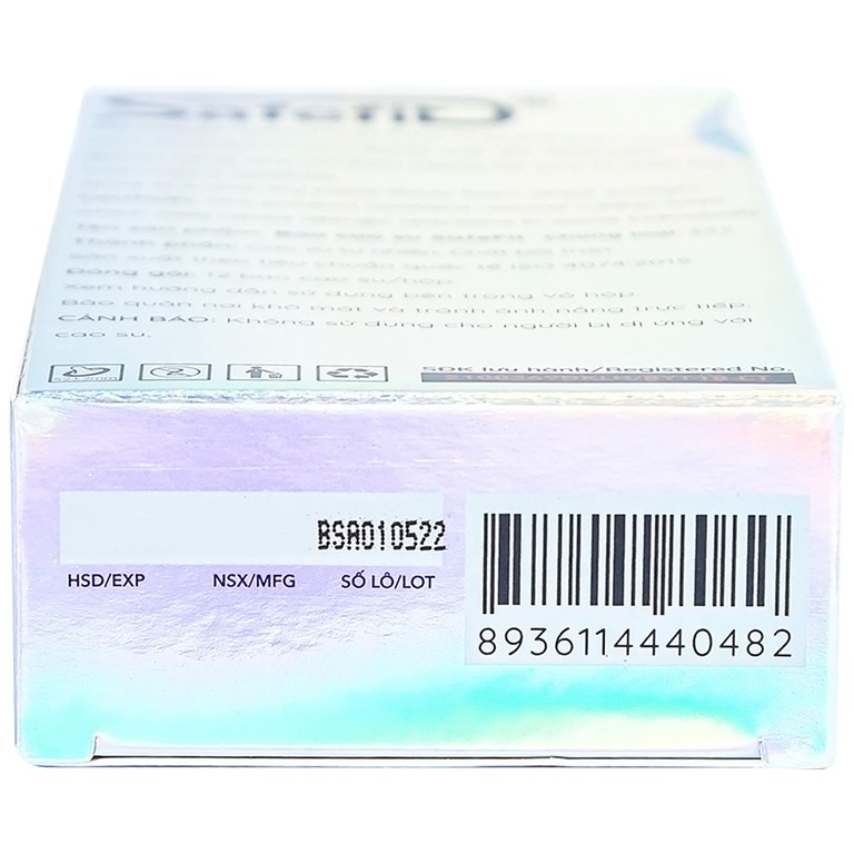 Bao cao su Safefit 003 S52 siêu mỏng, không gây kích ứng, có chất bôi trơn (12 cái)