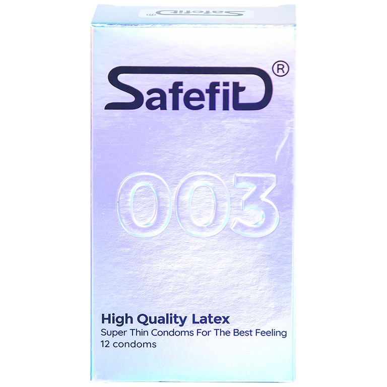 Bao cao su Safefit 003 S52 siêu mỏng, không gây kích ứng, có chất bôi trơn (12 cái)