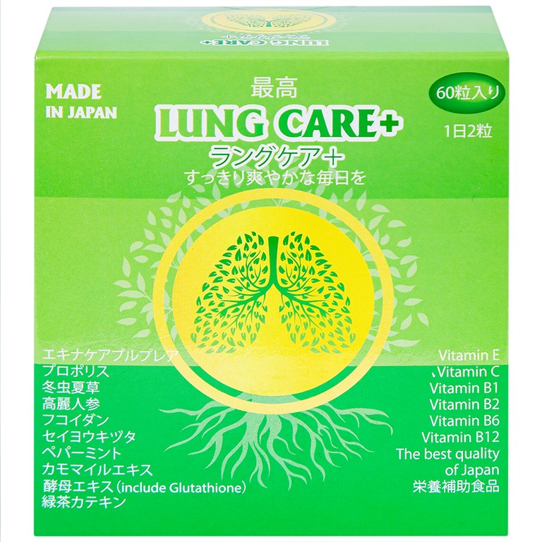 Viên uống Lung Care+ Jpanwell hỗ trợ hệ hô hấp, giúp phổi khỏe mạnh (60 viên)