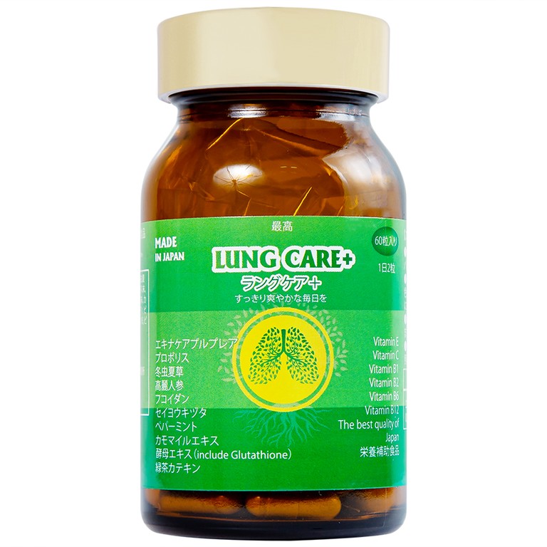Viên uống Lung Care+ Jpanwell hỗ trợ hệ hô hấp, giúp phổi khỏe mạnh (60 viên)