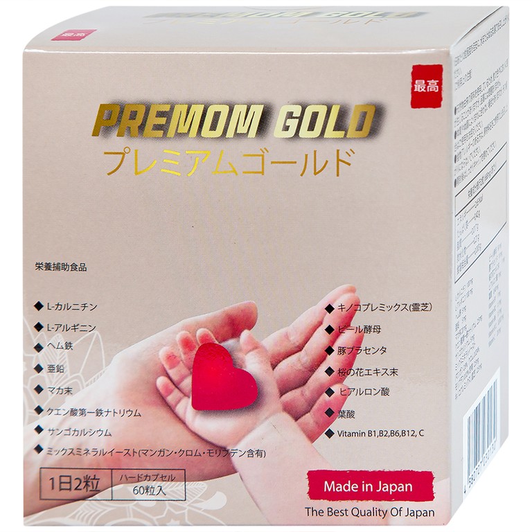 Viên uống Premom Gold Jpanwell hỗ trợ phụ nữ trước giai đoạn mang thai (60 viên)
