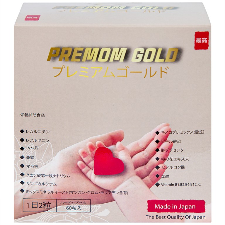 Viên uống Premom Gold Jpanwell hỗ trợ phụ nữ trước giai đoạn mang thai (60 viên)