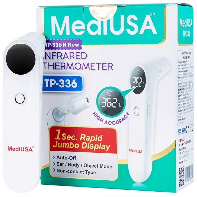 Nhiệt kế hồng ngoại MediUSA TP-336 đo không chạm, cho kết quả nhanh trong 3 giây