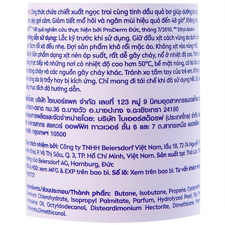 Xịt khử mùi Nivea Anti-Perspirant Pearl And Beauty giảm tiết mồ hôi, ngăn mùi đến 48h (150ml)