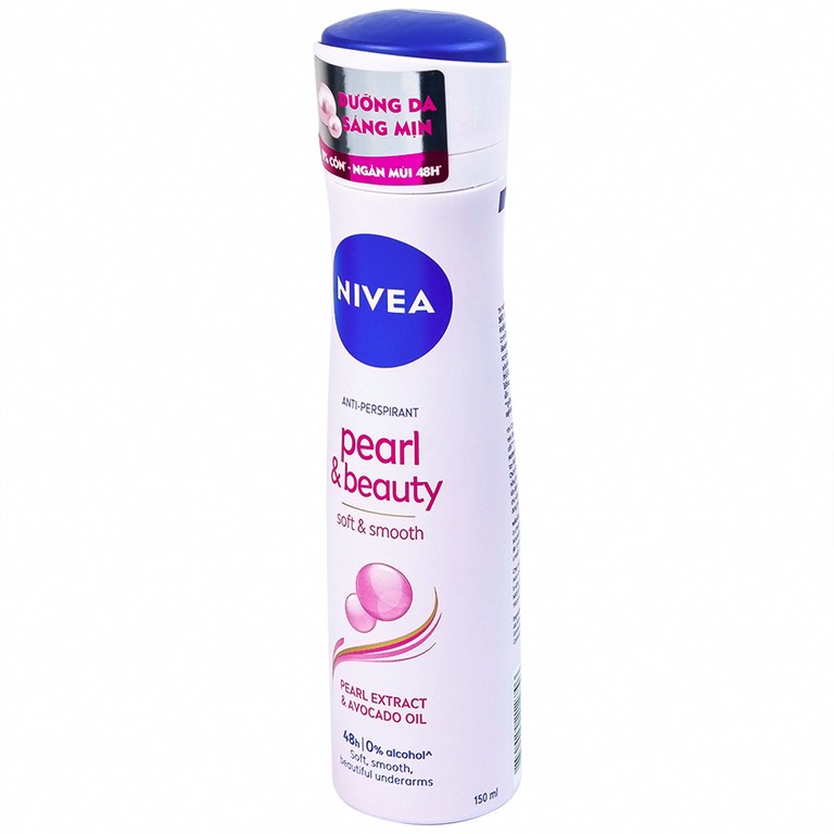 Xịt khử mùi Nivea Anti-Perspirant Pearl And Beauty giảm tiết mồ hôi, ngăn mùi đến 48h (150ml)