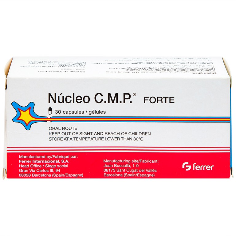 Viên nang cứng Núcleo C.M.P Forte Ferrer điều trị bệnh lý thần kinh ngoại biên (6 vỉ x 5 viên)