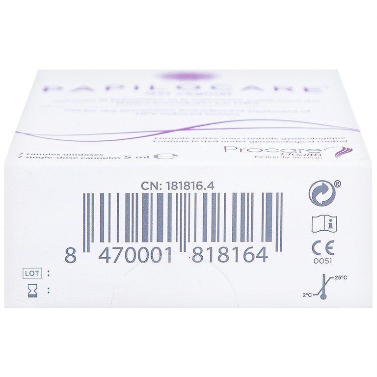 Gel đặt âm đạo Papilocare Gel Vaginal 5ml hỗ trợ đào thải HPV (7 tuýp)