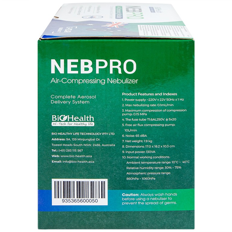 Máy xông khí dung BioHealth Neb Pro hỗ trợ điều trị các bệnh về đường hô hấp