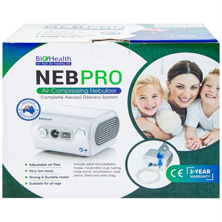 Máy xông khí dung BioHealth Neb Pro hỗ trợ điều trị các bệnh về đường hô hấp
