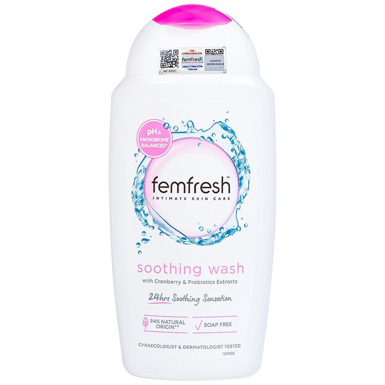 Dung dịch vệ sinh phụ nữ Femfresh Intima Skin Care Soothing Wash hỗ trợ điều trị viêm nhiễm phụ khoa (250ml)