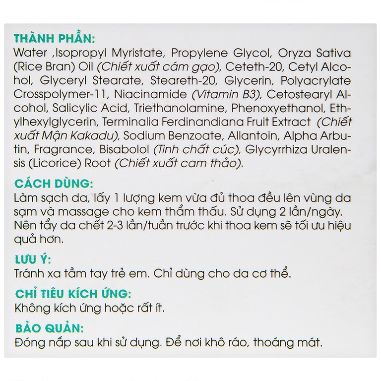 Kem giảm thâm Hebe Effective Whitening Cream La Beaute hỗ trợ giảm thâm vùng nách, vùng kín (35g)