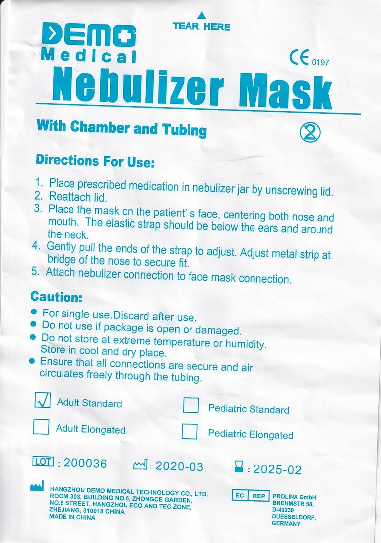 Mặt nạ xông khí dung Nebulizer Mask (1 cái)