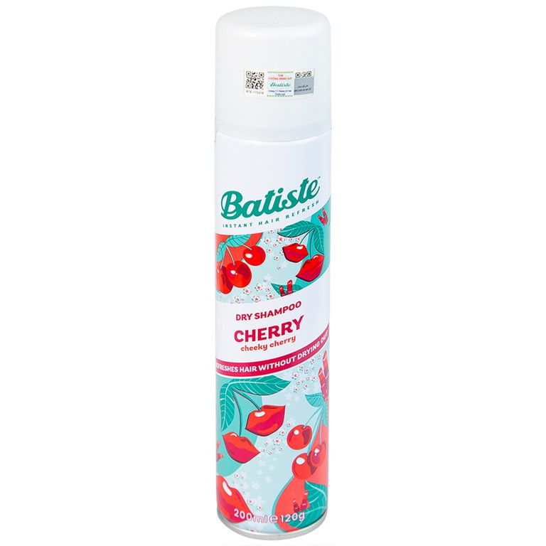 Dầu gội khô Batiste Dry Shampoo Fruity và Cheeky Cherry làm sạch tóc, giảm bết dầu hương cherry (200ml)