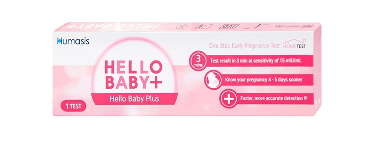 Que thử thai Hello Baby Plus Humasis cho kết quả nhanh trong 3 phút (1 que)