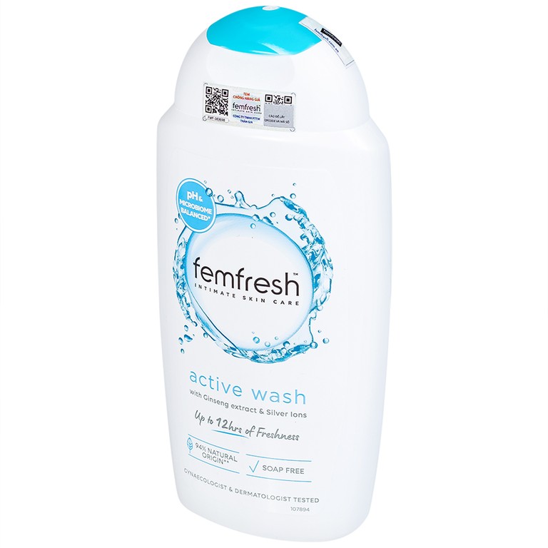 Dung dịch vệ sinh phụ nữ Femfresh Intimate Skin Care Active Wash làm sạch, khử mùi (250ml)