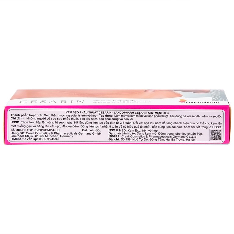 Kem bôi Cesarin Ointment Lancopharm hỗ trợ làm mờ vết sẹo sau phẫu thuật (30g)