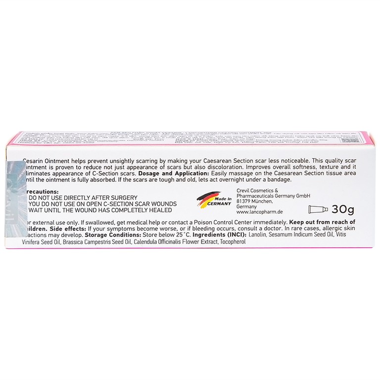 Kem bôi Cesarin Ointment Lancopharm hỗ trợ làm mờ vết sẹo sau phẫu thuật (30g)