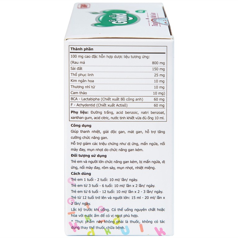 Siro Ginkid GINIC thanh nhiệt mát gan (4 vỉ x 5 ống x 10ml)