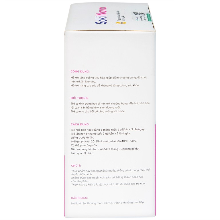 Bột hòa tan Soki Novo hỗ trợ tăng cường tiêu hóa, giúp giảm chướng bụng (18 gói x 3g)