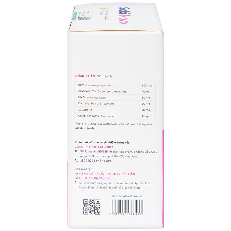 Bột hòa tan Soki Novo hỗ trợ tăng cường tiêu hóa, giúp giảm chướng bụng (18 gói x 3g)