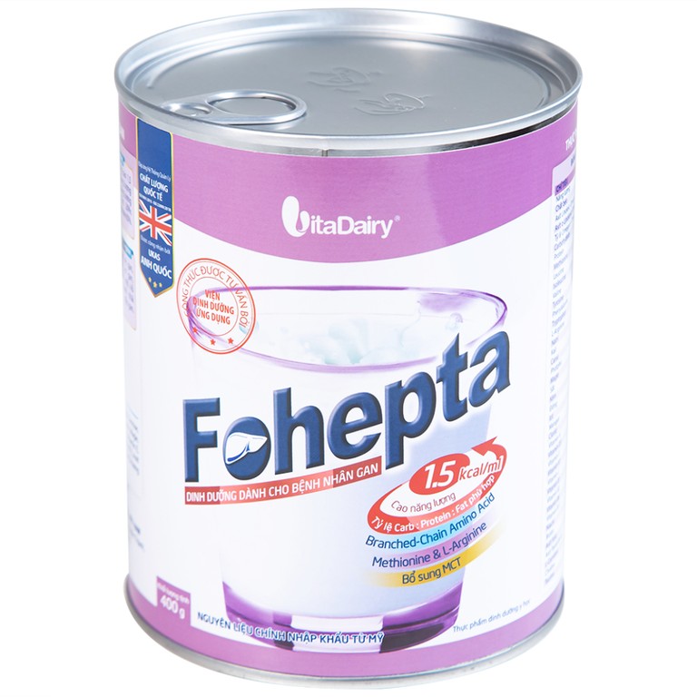 Sữa bột Fohepta Vitadairy dinh dưỡng dành cho bệnh nhân gan (400g)