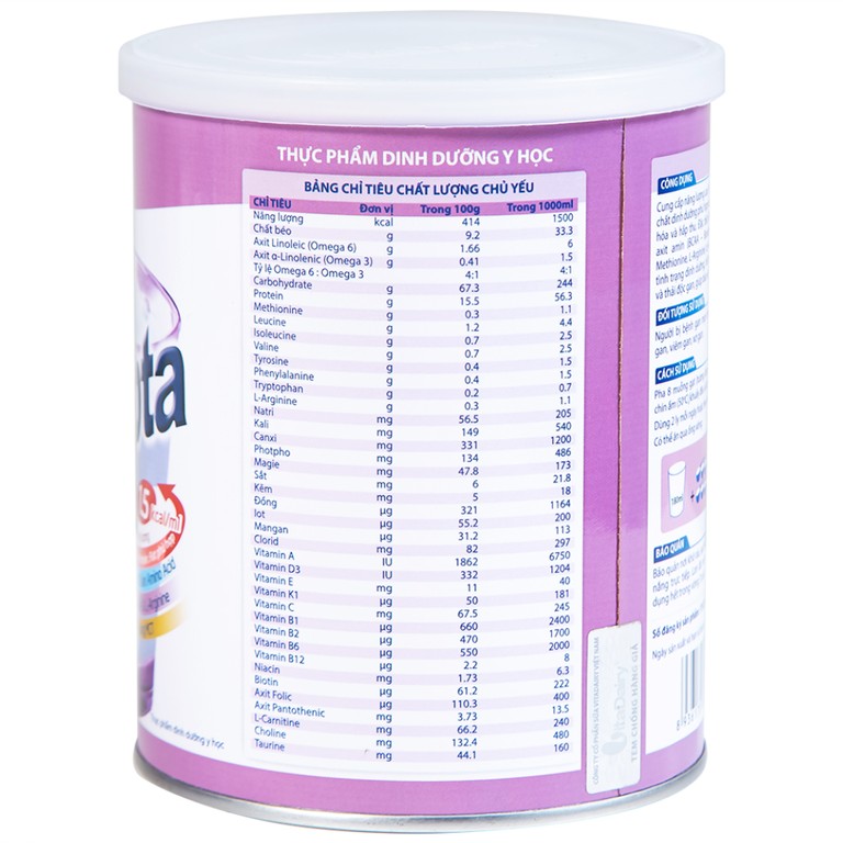 Sữa bột Fohepta Vitadairy dinh dưỡng dành cho bệnh nhân gan (400g)