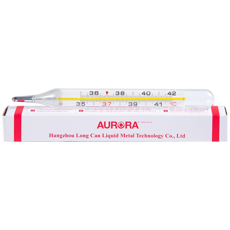 Nhiệt kế thủy tinh Aurora HMP 6001-A/B đo thân nhiệt có vạch chia độ rõ nét (12 Cái)