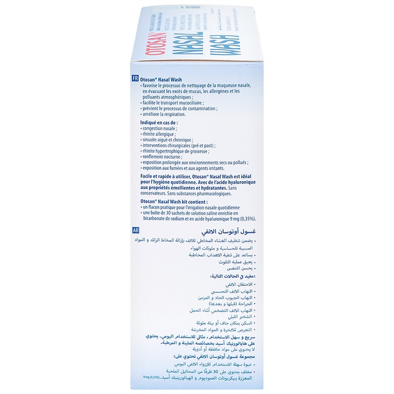 Bộ rửa xoang mũi Otosan Nasal Wash làm sạch sâu, hồi phục chứng viêm mũi dị ứng (1 kít + 30 gói)