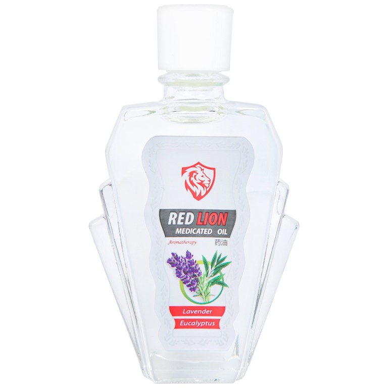 Dầu gió lăn Red Lion Medicated Oil White Agimexpharm ấm da vùng xoa, sử dụng massage hỗ trợ thư giãn (24ml)