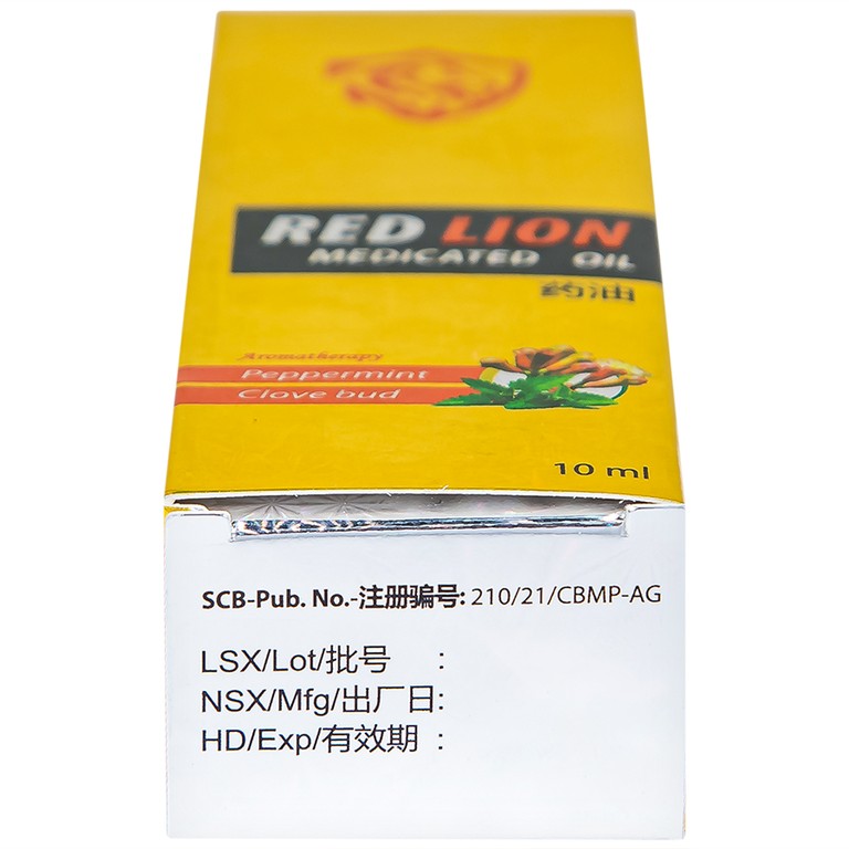 Dầu gió lăn Red Lion Medicated Oil Yellow Agimexpharm Peppermint Clove Bud (10ml)