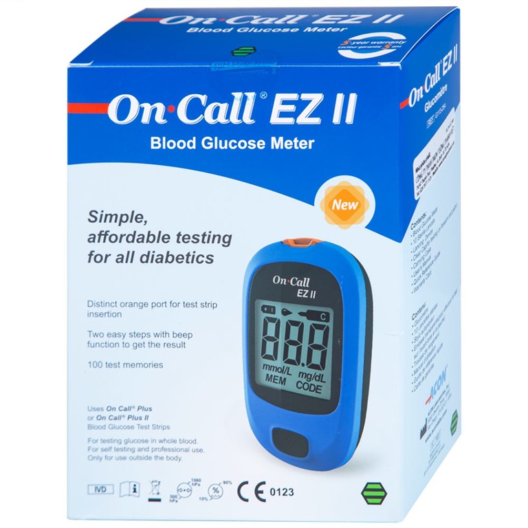 Máy đo đường huyết On Call Ez II ACON thiết kế gọn nhẹ, thao tác sử dụng đơn giản