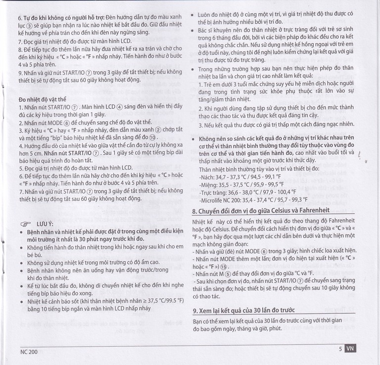 Nhiệt kế hồng ngoại đo trán Microlife NC200 không cần tiếp xúc, cho kết quả sau 1 giây