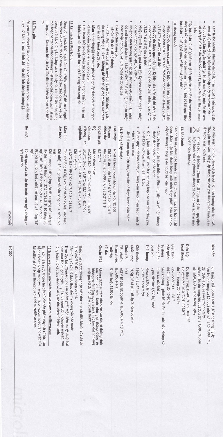 Nhiệt kế hồng ngoại đo trán Microlife NC200 không cần tiếp xúc, cho kết quả sau 1 giây