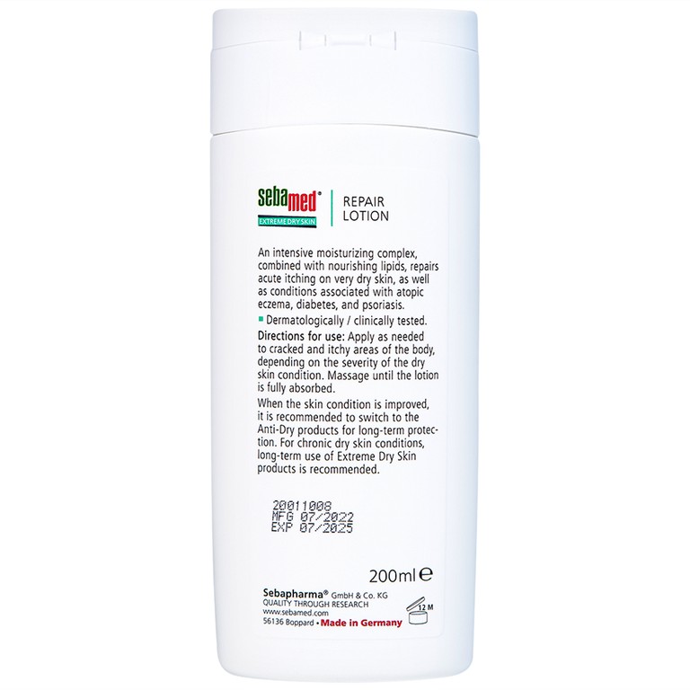 Sữa dưỡng ẩm Sebamed Extreme Dry Skin Repair Lotion 10% Urea cho da khô, viêm da cơ địa (200ml)