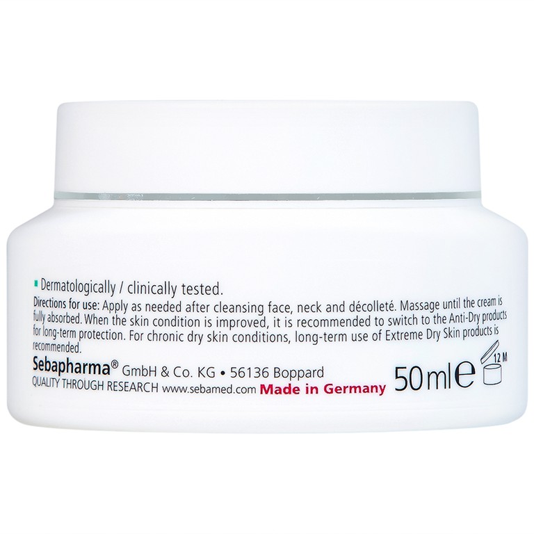 Kem bôi dưỡng ẩm Sebamed Extreme Dry Skin Relief Face Cream 5% Urea cho da khô, viêm da cơ địa (50ml)
