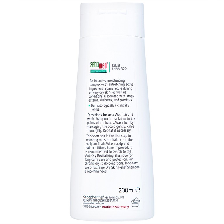 Dầu gội Sebamed Extreme Dry Skin 5% Urea giảm khô ngứa (200ml)