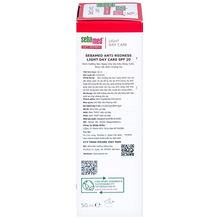 Kem dưỡng ban ngày Sebamed Anti-Redness Light Day Care dành cho da rất nhạy cảm và dễ bị đỏ (50ml)